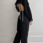 Giacca Jeans Super Crop con Catene - Nero - Image 2