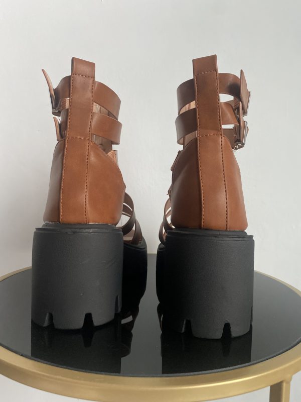 Sandali Gladiatore Platform High - Cuoio - Image 4