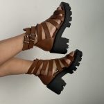 Sandali Gladiatore Platform High - Cuoio