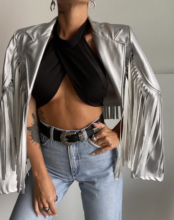 Giacca Jeans Maxi Rete - Nero - Image 13