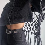 Giacca Jeans Maxi Rete - Nero - Image 4