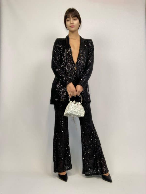 Blazer Completo Paillettes - Nero - Image 2