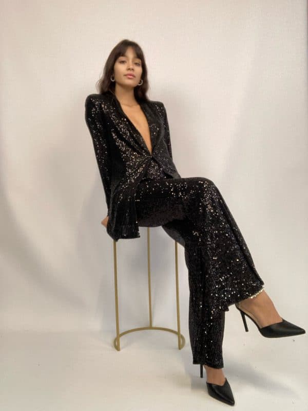 Blazer Completo Paillettes - Nero - Image 3