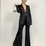 Blazer Completo Paillettes - Nero