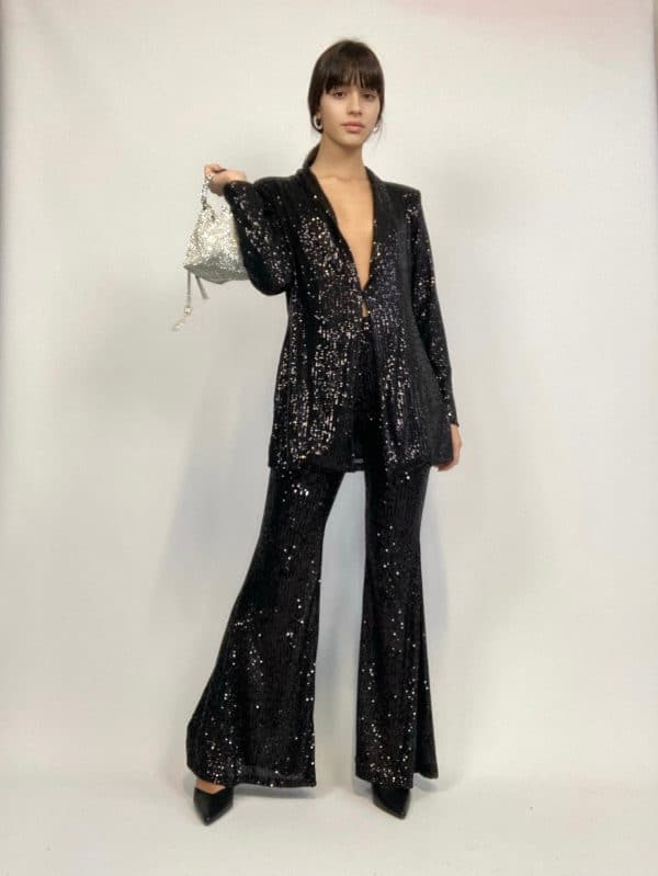 Blazer Completo Paillettes - Nero - Image 5