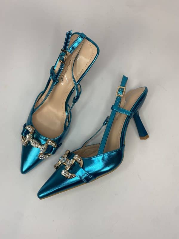 Slingback Morsetto Gioiello - Azzurro - Image 4