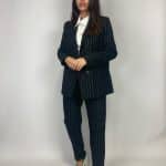 Blazer Completo Gessato Flanella - Nero - Image 5