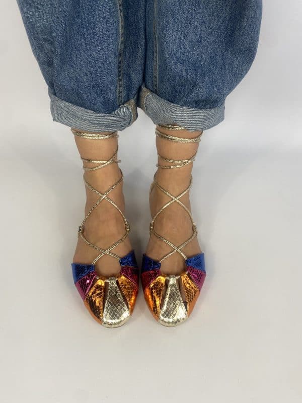 Sandali Flat Miley Alla Schiava  - Multicolor / Oro