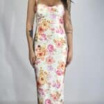 Bodycon Dress Flowers - Bianco - Image 3