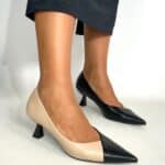 Decollete Meryl Low Heels - Bicolor Nude / Nero