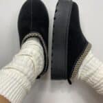 Sabot Platform con Pelo - Nero.