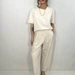 Pantaloni Doppia Pinces Relaxed Fit - Burro