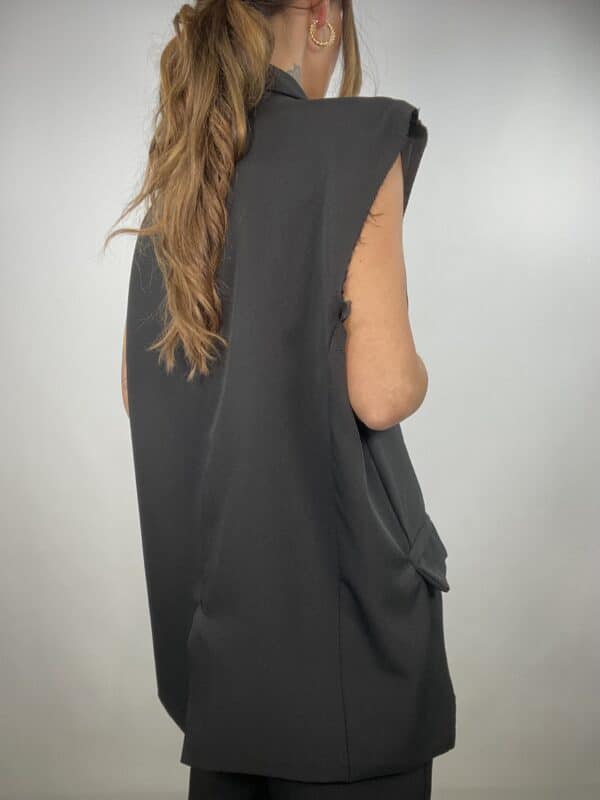 Gilet Completo Oversize - Nero. - Image 2