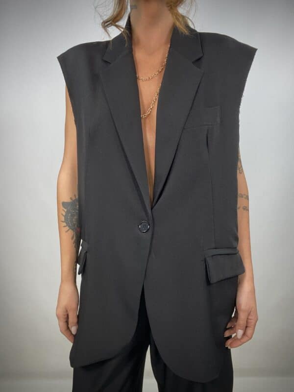 Gilet Completo Oversize - Nero. - Image 3