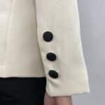 Blazer Revers in Raso - Bianco / Nero - Image 5