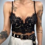 Corsetto Pizzo Cigliato con Bottoncini - Beige - Image 6