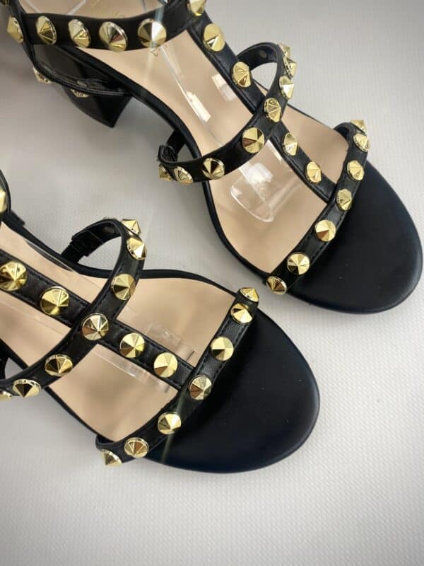 Sandali Studs con Tacco Comodo e Borchie - Nero - Image 4