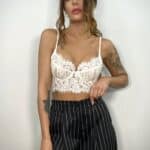 Corsetto Pizzo Cigliato con Bottoncini - Bianco