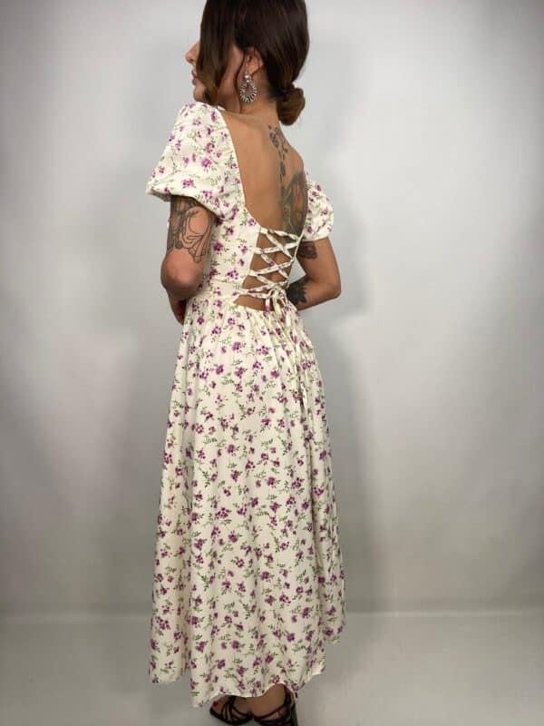 Maxi Dress Sofia - Bianco / Lavanda - Image 3