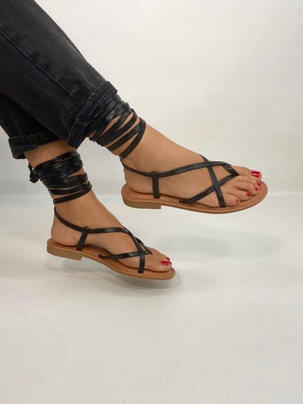 New Sandali Flat Alla Schiava  - Nero - Image 3