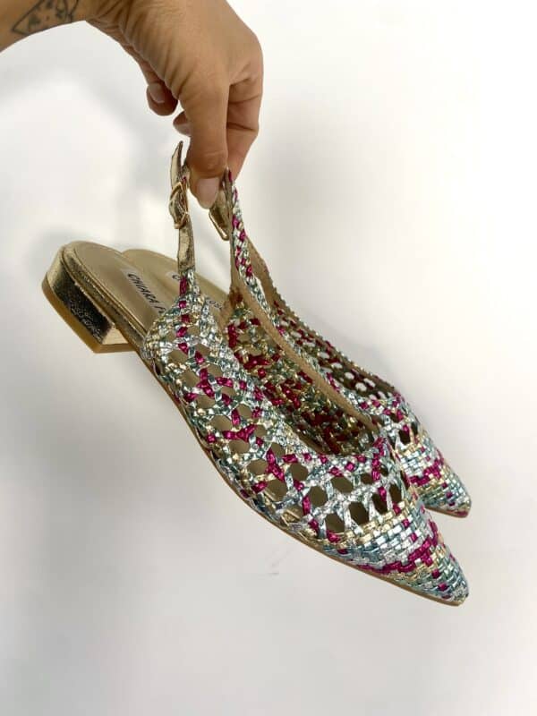 Slingback Flat Rafia - Multicolor