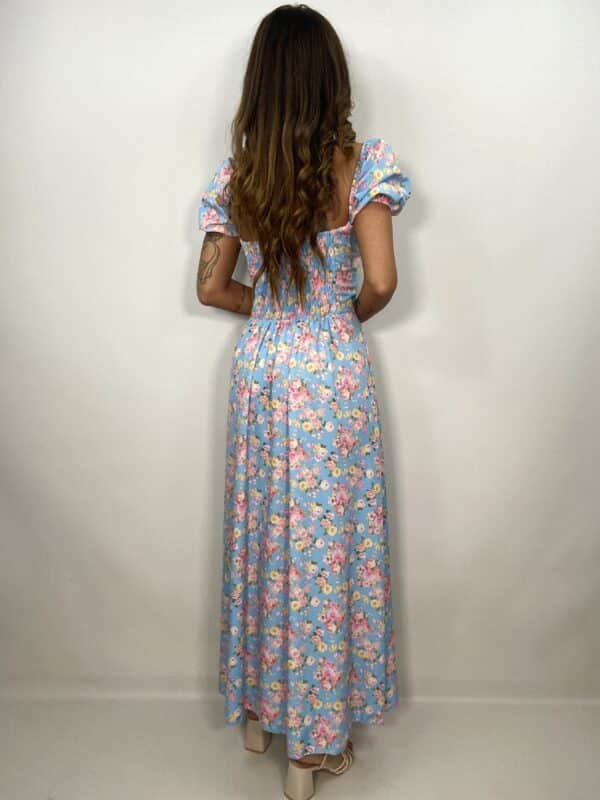 Maxi Dress Bohemien - Celeste / Rosa - Image 3