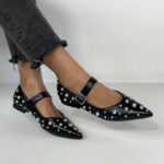 Ballerina Mary Jane Con Borchie - Nero - Image 2