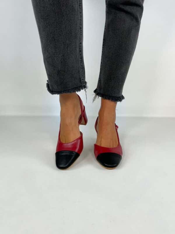 Slingback Bon Ton - Bicolor Wine / Nero - Image 4