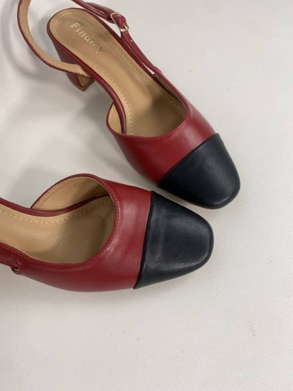 Slingback Bon Ton - Bicolor Wine / Nero - Image 3