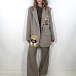 Pantaloni Wide Spigato - Marrone - Image 3
