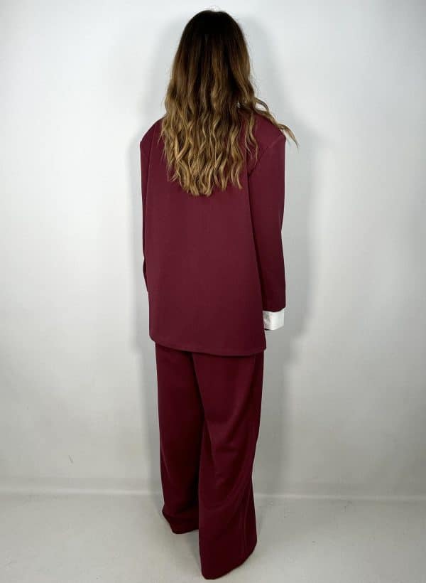 Blazer Super Over con Maxi Polsini  - Bordeaux - Image 4