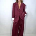 Blazer Super Over con Maxi Polsini  - Bordeaux - Image 3