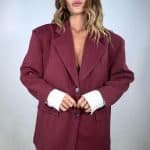 Blazer Super Over con Maxi Polsini  - Bordeaux - Image 2