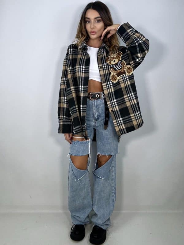 New Jeans Wide Strappi  - Denim Chiaro - Image 4
