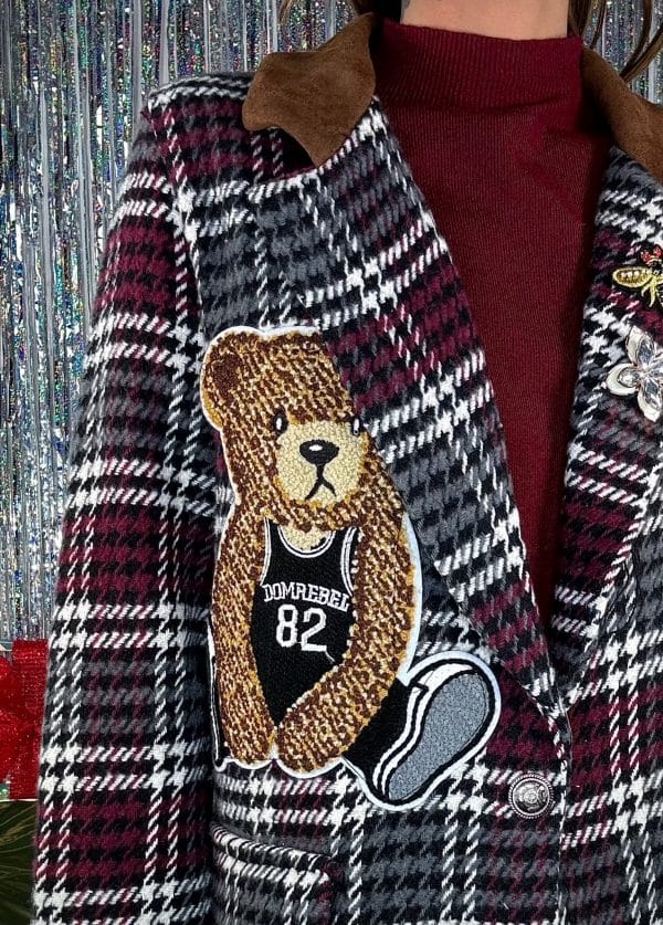 Blazer Over Tweed con Orsetto - Bordeaux - Image 2