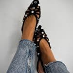 Slingback Intreccio Borchie - Nero - Image 2