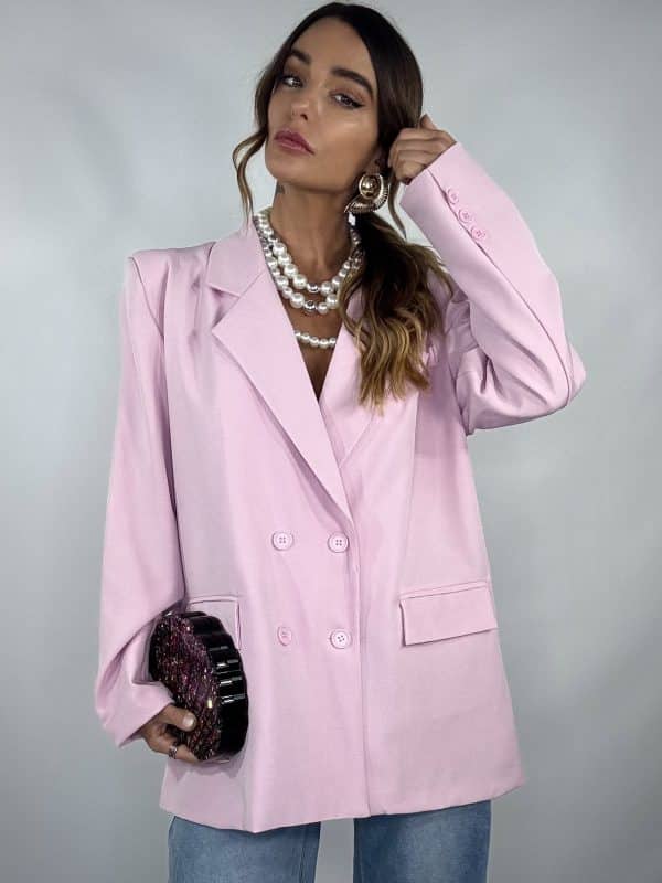 Blazer Over Cut Out con fibbie - Rosa - Image 3
