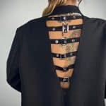 Blazer Over Cut Out con Fibbie - Nero - Image 3