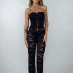 Tuta In Pizzo con Corsetto- Nero
