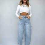 Jeans Baggy Balloon - Denim Chiaro - Image 4