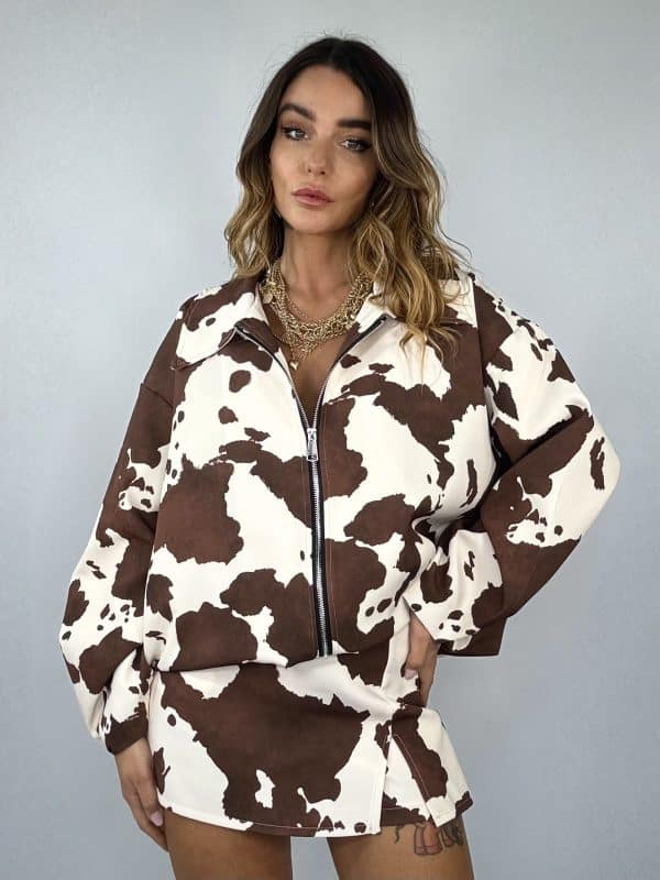 Bomber Muccato - Marrone / Bianco - Image 3