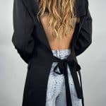 Blazer Cut Out Fiocco - Nero