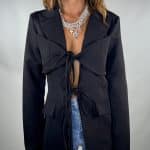 Blazer Con Bralette - Nero - Image 3