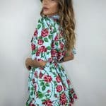 Mini Dress Flowers - Azzurro / Fucsia - Image 2